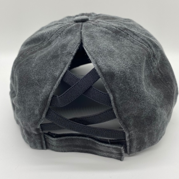 Boutique Women's Criss Cross Ponytail Baseball Cap - Picture 3 of 5